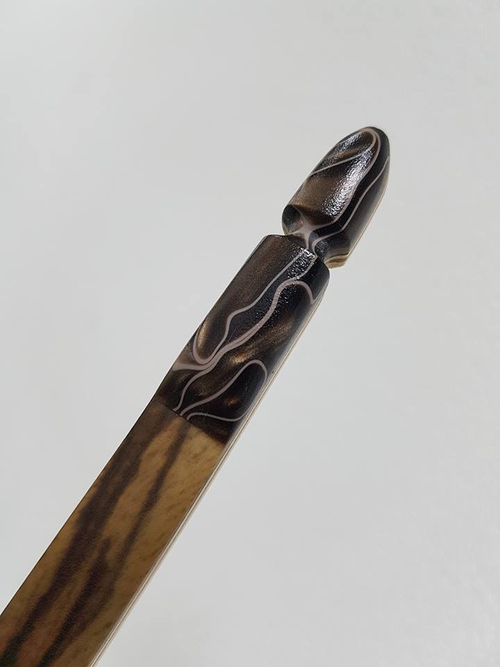 R-D 68" BOW BAMBOO-GLASS 60 lbs @ 28 inch with ROSEWOOD AND ZEBRANO VENEER - Image 3